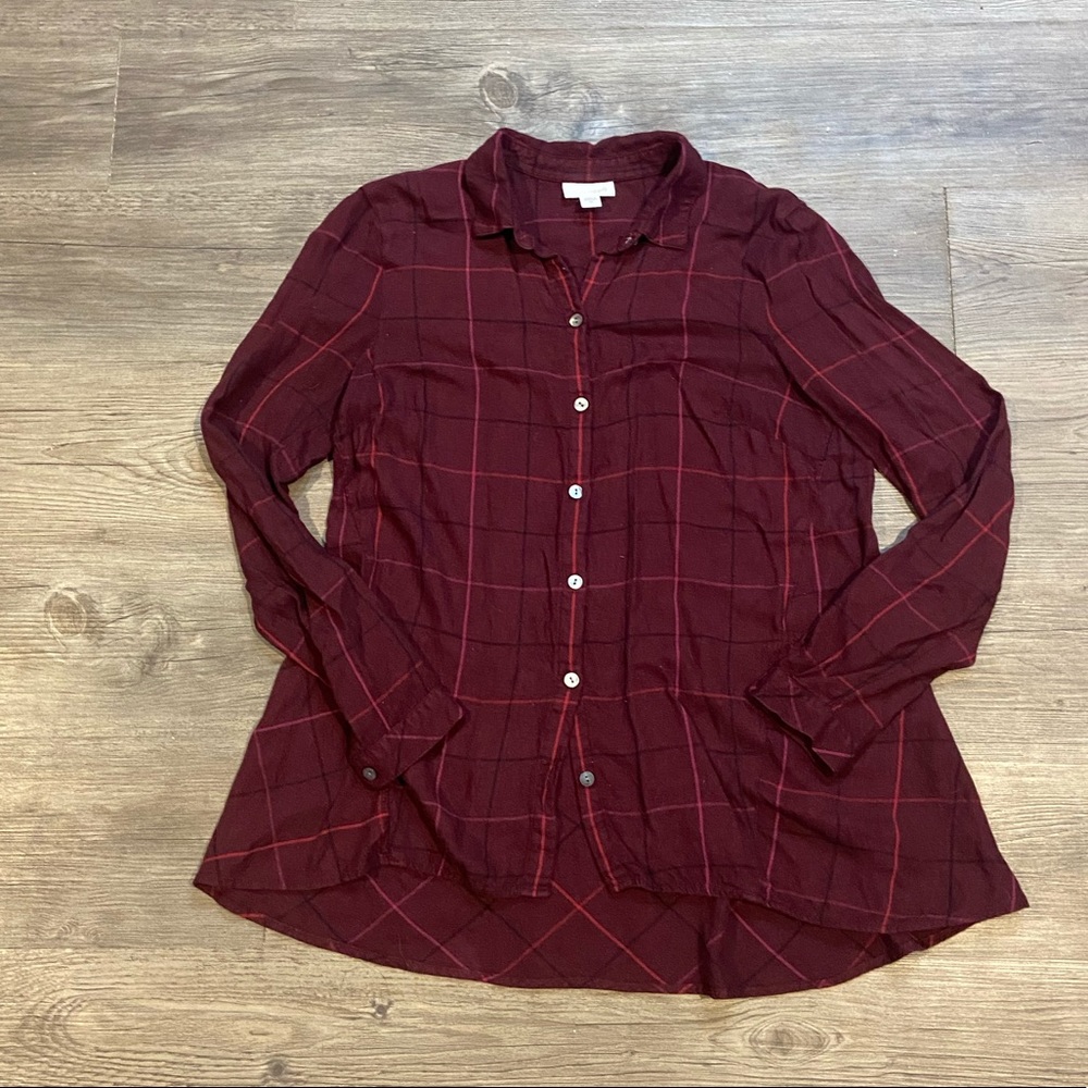 [J.Jill] Maroon Button Up - XS